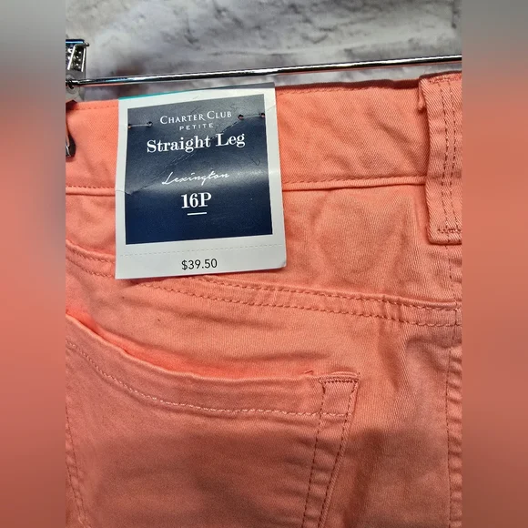 NWT Charter C Women's Petite Lexington Straight-Leg Jeans Coral Sandy Pink 16P - Picture 5 of 6